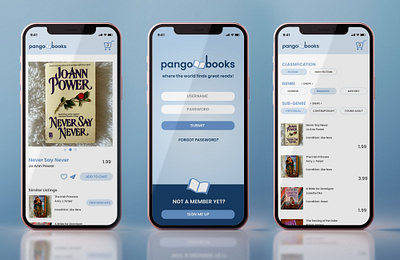 Pango Books - UI/UX Design/Branding app design branding design graphic design logo logo design mobile app design ui uiux design ux vector