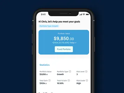 Smart Invest home page design invest ui