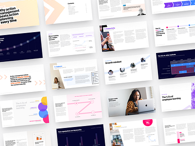 Action Management E-book brand branding charts dataviz deck ebook hr layout marketing nudges powerpoint slides