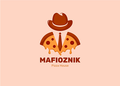 Mafioznik pizza branding design food graphic design hat ill illustration logo pizza vector