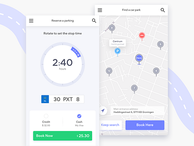 Parking meter App Concept car clean concept parking parking app sketch ui ui design