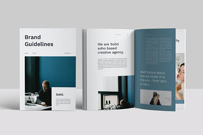 Brand Guideline annual report brand guideline catalog clean company design graphic design illustration indesign magazine marketing media kit layout minimalist presentation print printable proposal layout report startups template