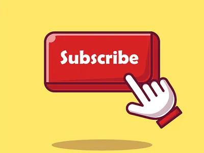Subscribe Button Vector Illustration button drawing flat illustration hand icon illustration logo red shadow subscribe ui vector vector illustration white yellow youtube