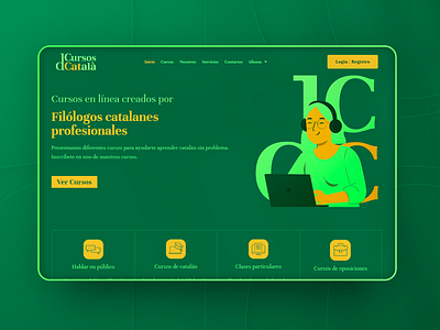 E-Learning website design for language institute CursosDeCatala branding e learning e learning e learning platform education institute platform institute website platform ui ux web web design website website design wordpress