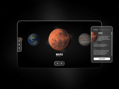 Space Education – Web App app children dark edu education educational kids learning minimalistic modern planet planetarium space ui user interface web web app