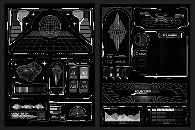 Abstract digital technology UI, UX Futuristic HUD, FUI, Virtua 3d dashboard illustration interface