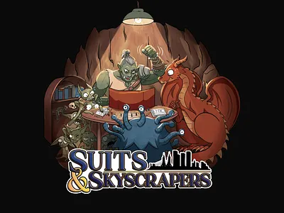 Suits & Skyscrapers dd dragon dungeons and dragons illustration monsters