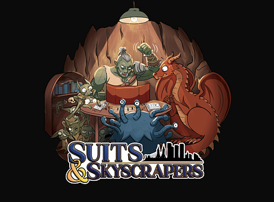 Suits & Skyscrapers dd dragon dungeons and dragons illustration monsters