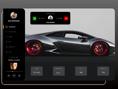 Car Interface adobe xd car interface carinterface dailyui dailyui034 dailyui34 design ui ux