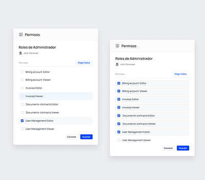 Checkbox list modal checkbox list modal lista modal permisos de usuario ui user permissions