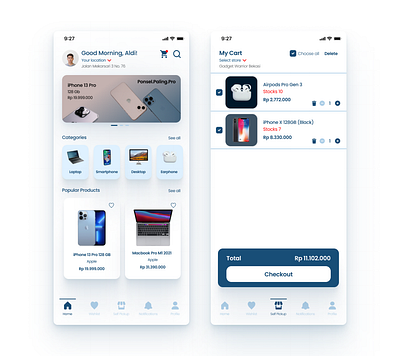 Gadget e-commerce app apps design mobileapps mobiledesign pickup selfpickup ui uiux ux