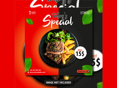 Social Media Food Post Banner Template brand design branding design facebook ads food banner food post graphic instagram ads instagram post instagram stories social media banner social media post social media poster