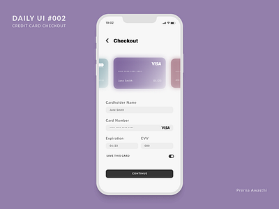 Credit Card Checkout | Daily UI 002 app daily ui 002 daily ui challenge dailyui002 dailyuichallenge design mobile ui ui design ux ux design