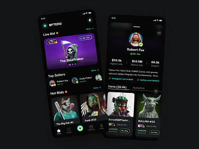NFTERO – Crypto NFT iOS UI Design 3d animation app app design branding cryptoarts design illustration logo mobile app mobile app design nft nft app nftarts ui ui ux design ui design uidesign uiux ux