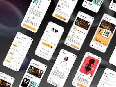 Event Booking User Interface Design II app booking dark mode design event interraction light mode minimal ui user interface web design