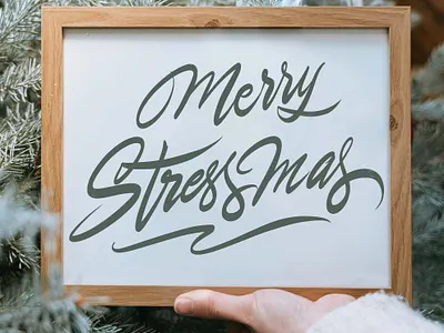 Merry Stressmas christmas design handmade handwriting hanoi illustration logo rawtype type typography vietnam