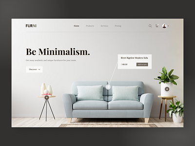 Furniture Shop Web clean ellegant furni furniture header hero ikea landingpage modern shop ui ux web website