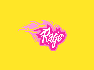 Rage Logo Design baseball basketball esports fire flame flammable football hockey hot logo speed sports team wordmark