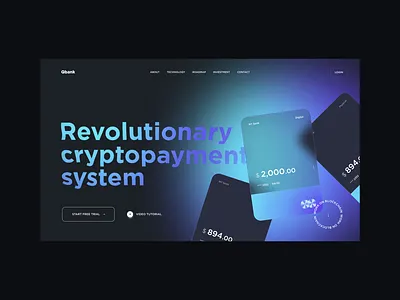 Fintech Crypto Landing Page bank blockchain crypto daily design fintech homepage landing page logo nft ui web webdesign website
