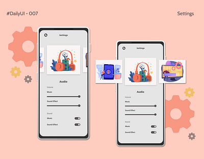 DailyUI - 007 : Settings affinitydesigner android app challenge dailyui day7 design figma mobile settings page ui ux