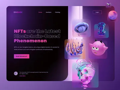 NFT Marketplace Website artwork crypto cryptoart cryptocurrency nft nft crypto token web design