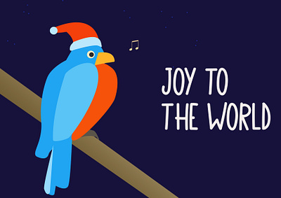 Joy to the world art bird birdart cartoon christian christmas cute design funny illustration illustrator joy