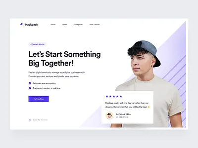Landing Page: Hackpack business color design graphic design hero hero business illustration landing landing page typography ux web website