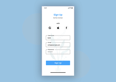 Sign up screen app design figma product screen signup ui uidesign uiux userinterface ux visual