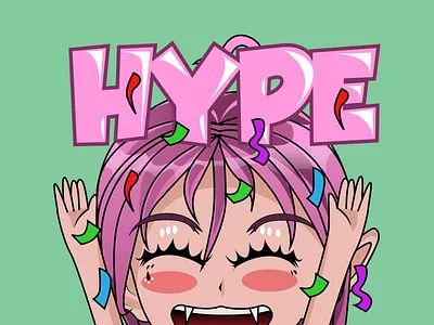 Hype Twitch Emotes 2d cartoon catoon chibi cute design emoji emote emotes graphicdesign illustration illustrator livestreaming sticker streamers streaming twitch twitchemote twitchemotes vtuber