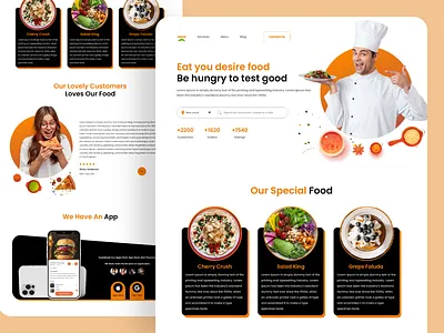 Attractive Landing Page Design for a Food 🍔 Delivery Startup app clone app design app development app development company app ui food delivery app ui mobile app mobile app design online food delivery app