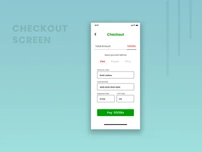 Checkout Screen app design figma mobile ui uiux userinterface ux
