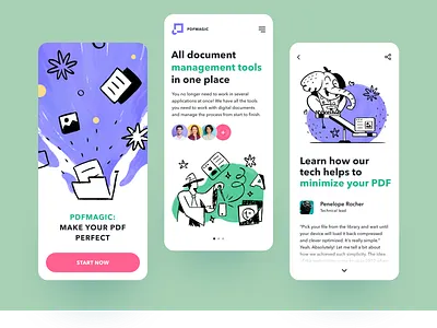 PDF Magic bright color compress graphic design green illustration pdf pink purple ui ux violet yellow