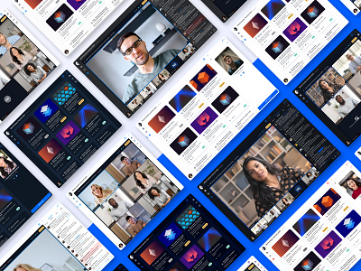 Virtual Event web app - Screen Grid app call channel chat conference conversation dark mode design system desktop figma landscape live product design prototype saas streaming style guide theme ui kit video