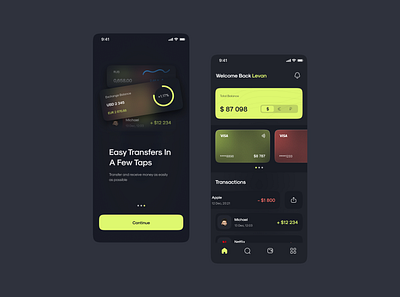 Mobile Bank app bank bankapp bankingapp dark dashboard fintech home mobileapp onboarding ui ux