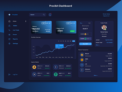 Crypto Dashboard cryptocurrency bitcoin dashboard typography ui ux