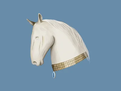 Cold Divinity Collection - Horse, Crystal - Chrysocolla 2d adobe adobe illustration adobe photoshop art artwork clean collection creative design designer digital art graphic design horse illustration minimal painting sculpture