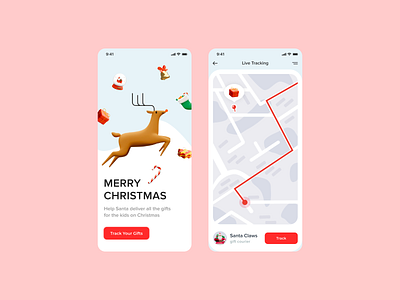 Gift Delivery App 2022 app christmas delivery design gift illustration interface map mobile popular santa top uxui