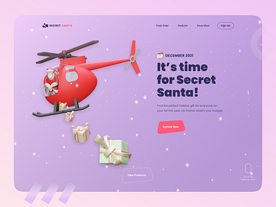 Secret Santa - Website Landing Page 3d app branding christmas design gift graphic design icon illustration logo santa santa clause secret santa typography ui ux vector web design website xmas