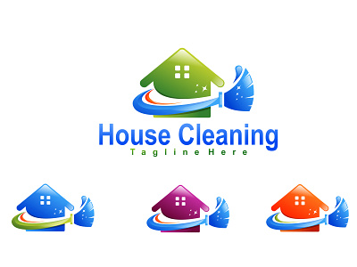 Home Cleaning service logo design ideas branding eco logo