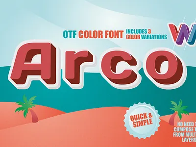 OTF Color Font | Arco | Draftik 3dfont branding font posterdesign sanserif
