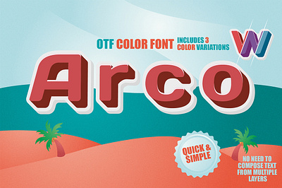 OTF Color Font | Arco | Draftik 3dfont branding font posterdesign sanserif