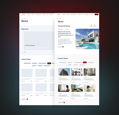 Website Design- Estate Company corporate design estate homepage news ui ux website