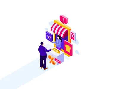 Online Shopping design e commerce graphic design graphics illustration isometric minimalism online shop online shopping payment shop shopping virtual