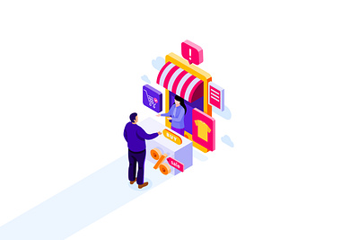 Online Shopping design e commerce graphic design graphics illustration isometric minimalism online shop online shopping payment shop shopping virtual