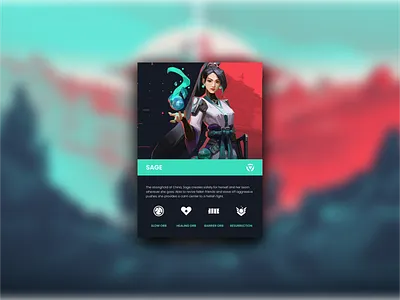 Valorant Player Card | Agent Sage design illustration