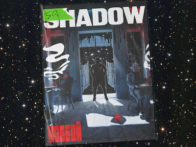 DAY 014: SHADOW COWBOY COMIC art book comic cover cowboy dark design drawing figure illustration jacket logo monster portrait russian saloon sci fi smoke space western