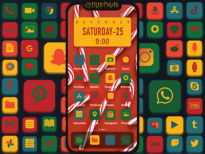 Christmas App Icons christmas cute design holiday holidays icon icons illustration ios iphone logo logos newyear santa ui xmas