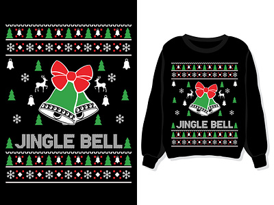 Jingle bell. Christmas sweater, sweatshirt, t-shirt design apparel branding christmas custom design dribbble graphic graphic design graphic designer illustrator jingle bell logo design new year shirt sweater sweatshirt t shirt t shirt design vector winter