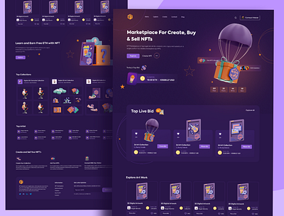 NFT Marketplace Landing Page nft creator nft design nft landing page nft marketplace nft website nft website landing
