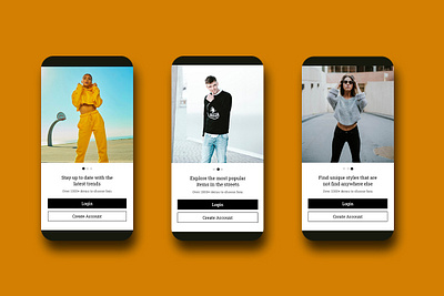 Fashion App Onboarding Inspiration adobe xd android app design black design fashion figma inspiration mobile app onboarding ui ux yellow